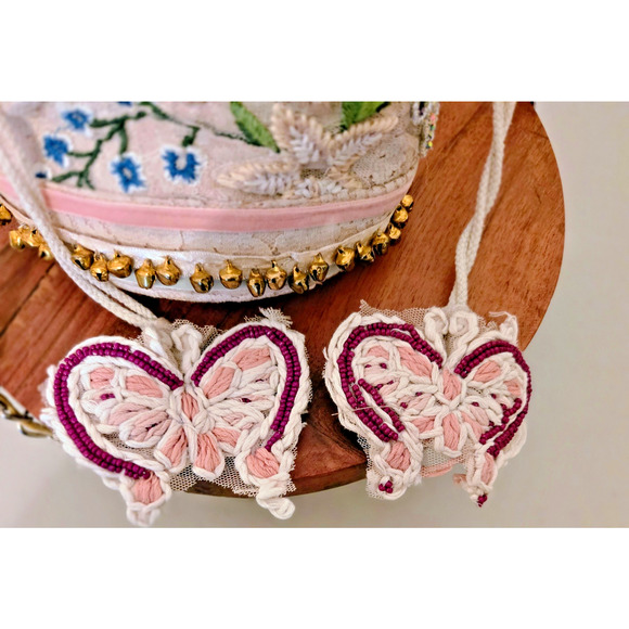 Antica Sartoria Positano Boho Round Beaded Bag Purse Bells - Picture 7 of 14